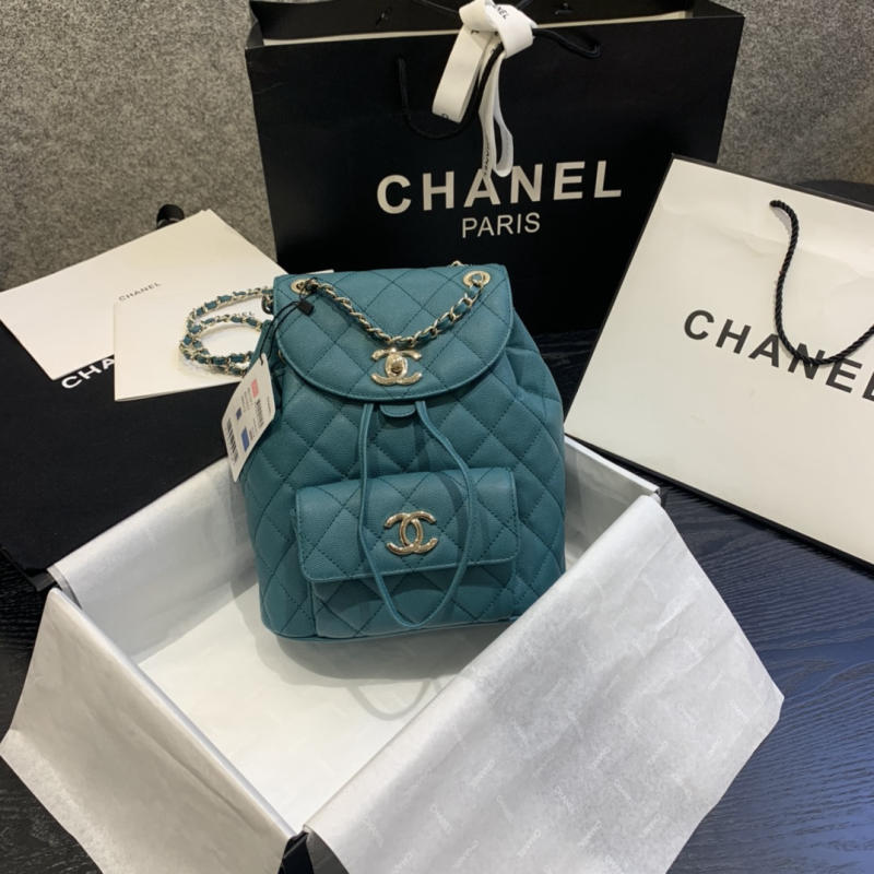 Balo nữ Chanel siêu cấp 1:1 màu xanh ngọc