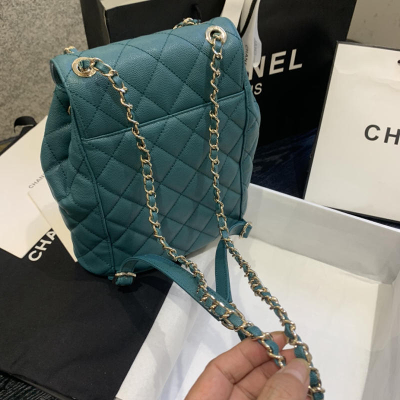 Balo nữ Chanel siêu cấp 1:1 màu xanh ngọc