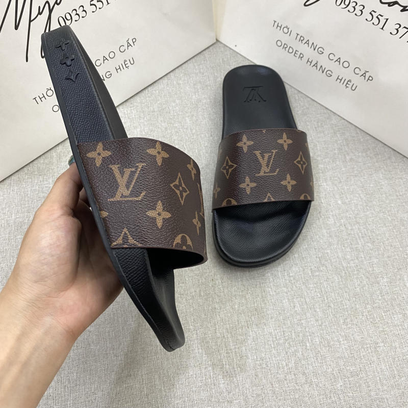 Dép nam Louis Vuitton màu nâu siêu cấp 1:1 trả khách