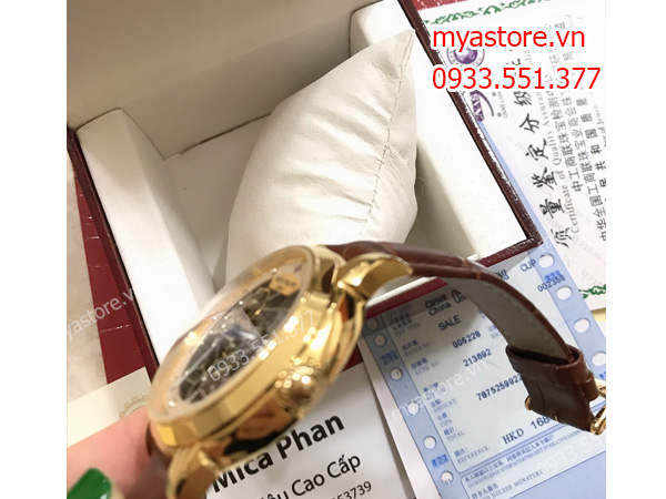 Đồng Hồ nam Patek Philippe mặt vàng dây da về trả khách