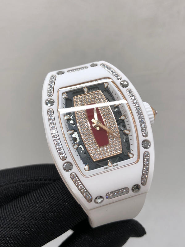 Đồng hồ Richard Mille Diamond trắng mặt đỏ siêu cấp 1:1