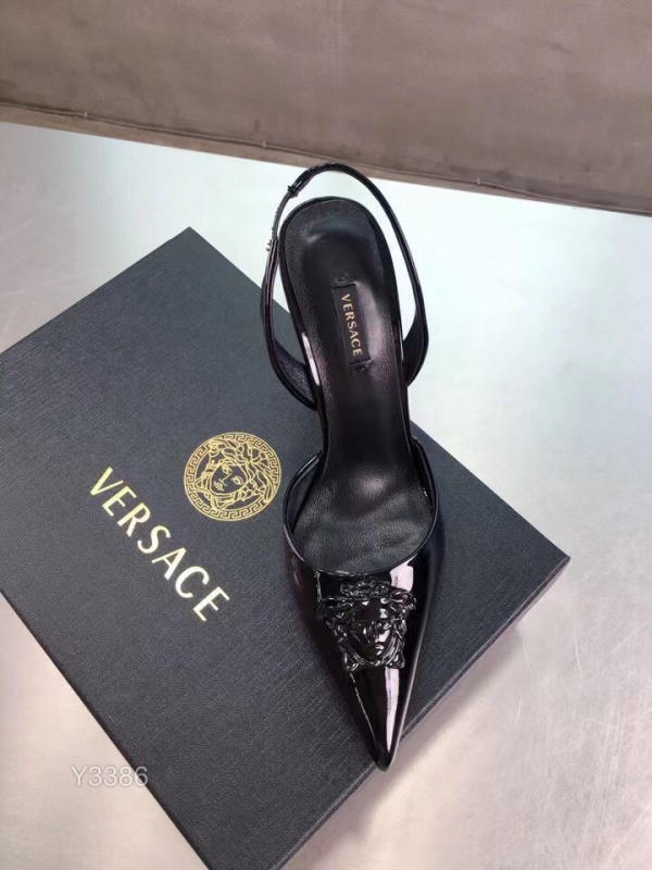 Giày cao gót Versace LA MEDUSA siêu cấp màu đen