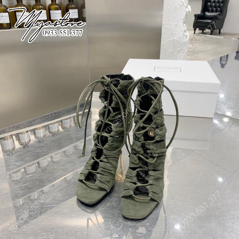 Giày nữ boot có dây quai Balmain siêu cấp