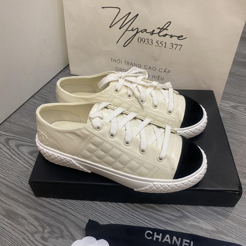 Giày nữ Chanel Plaid Velcro Sneakers siêu cấp về trả khách