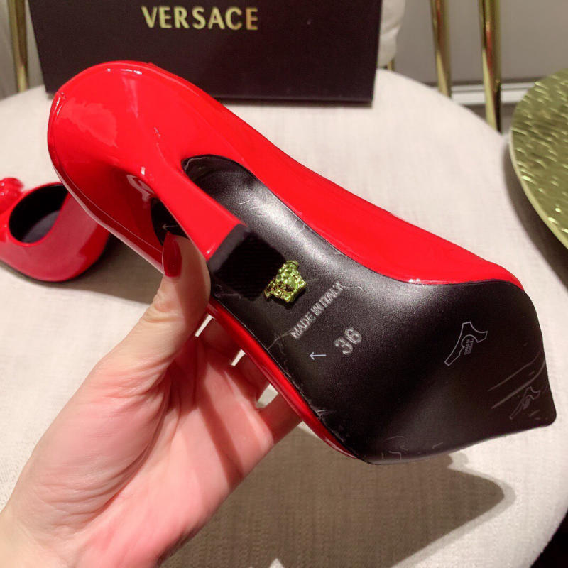 Giày nữ Versace siêu cấp 1:1 màu đỏ