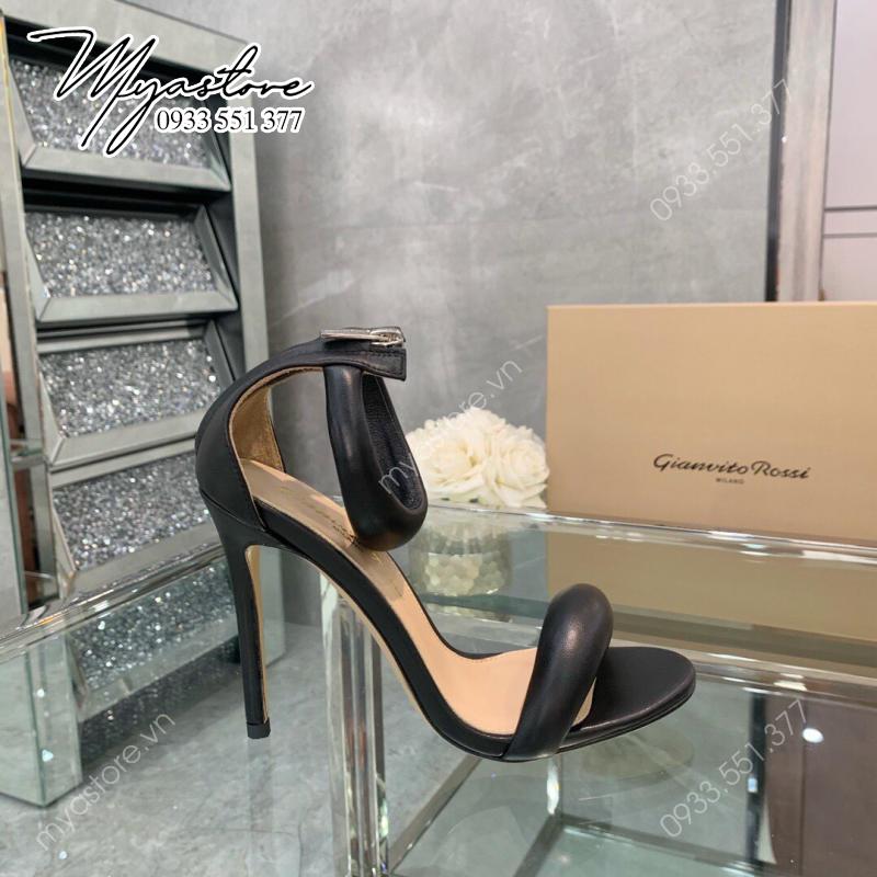 Giày sandal cao gót Gianvito Rossi siêu cấp màu đen