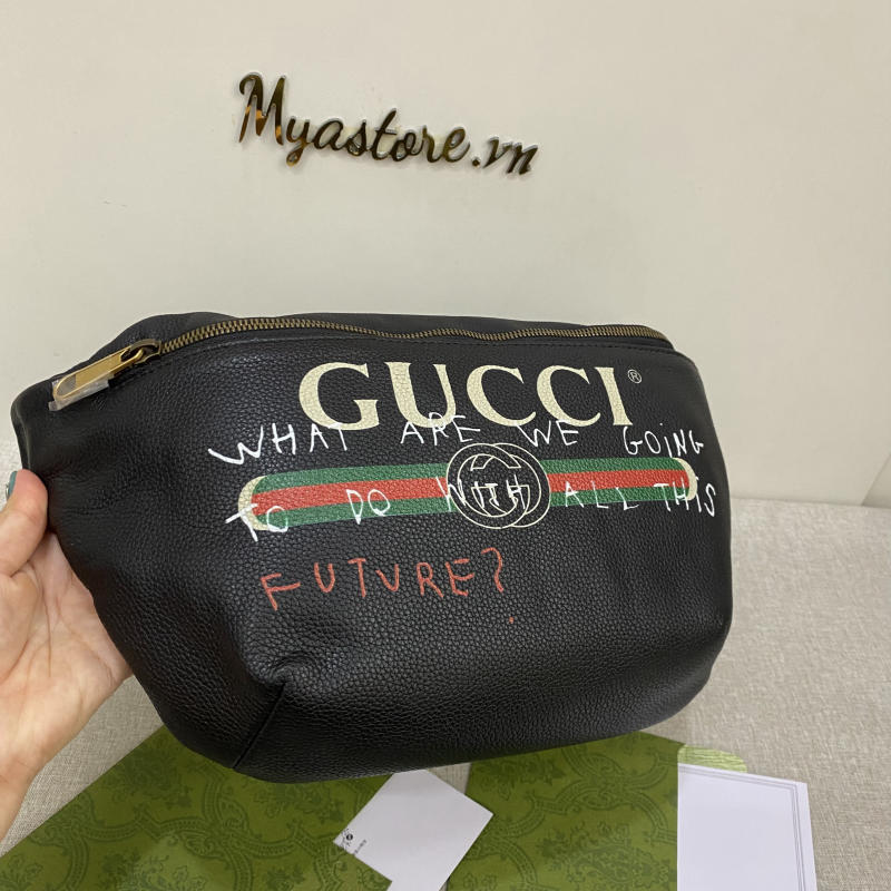 Túi bao tử Gucci nam Siêu cấp màu đen trả khách 