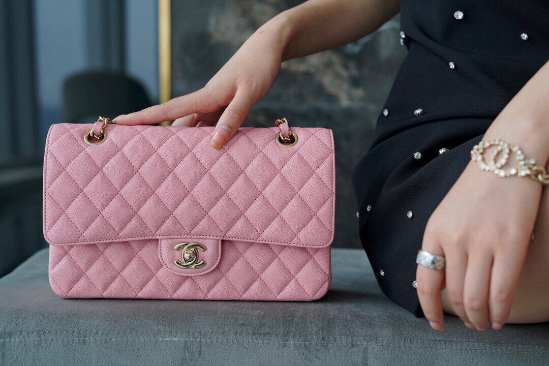 Túi Chanel Classic màu hồng size 30cm