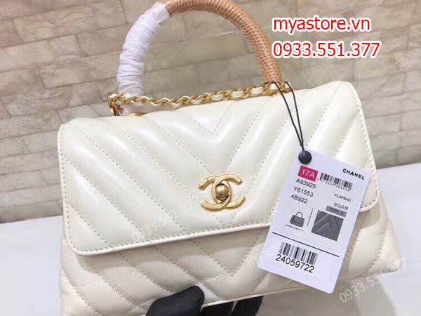 Túi chanel nữ màu trắng sữa siêu cấp size 23cm và 28cm