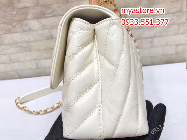 Túi chanel nữ màu trắng sữa siêu cấp size 23cm và 28cm