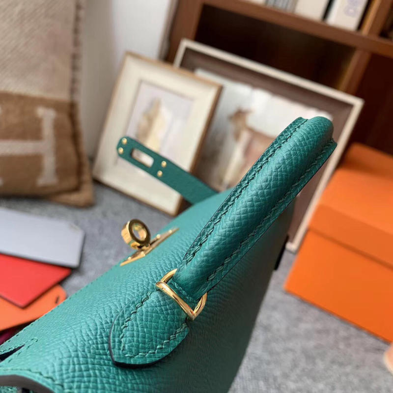 Túi Hermes Epsom Mini Kelly Size 19cm màu xanh ngọc