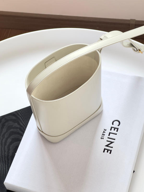 Túi xách Celine mini BUCKET CUIR trắng siêu cấp 1:1