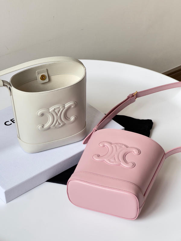 Túi xách Celine mini BUCKET CUIR trắng siêu cấp 1:1