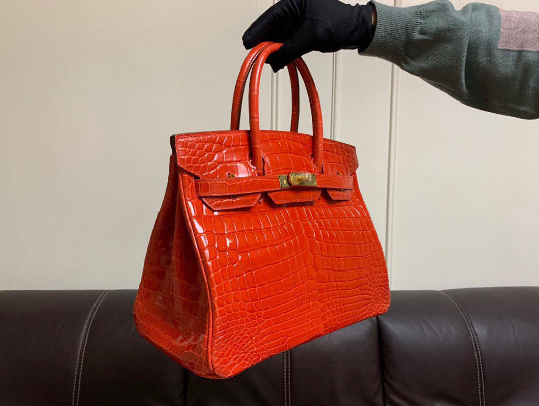 Túi Xách Hermes Birkin da cá sấu nguyên bản - Like auth màu đỏ