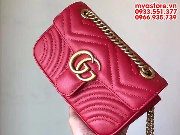 Túi xách nữ Gucci Marmont mini da bò siêu cấp Size: 26x7x15cm - 22x6x13cm (MGM101805)