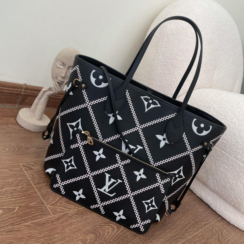 Túi xách nữ LV Neverfull siêu cấp màu đen