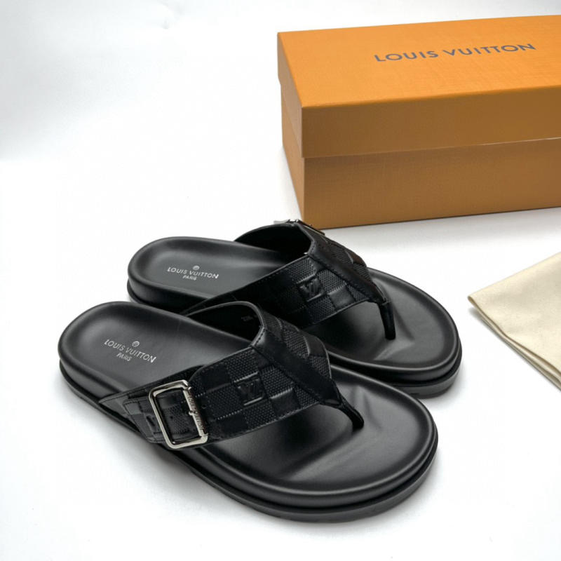 Déo sandal Louis Vuitton màu đen các mẫu siêu cấp 1:1