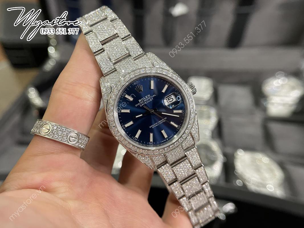 Đồng hồ nam Rolex Datejust Clean Calibre mặt xanh đen siêu cấp 1:1