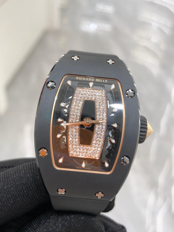 Đồng hồ Richard Mille Diamond đen mặt đen siêu cấp 1:1