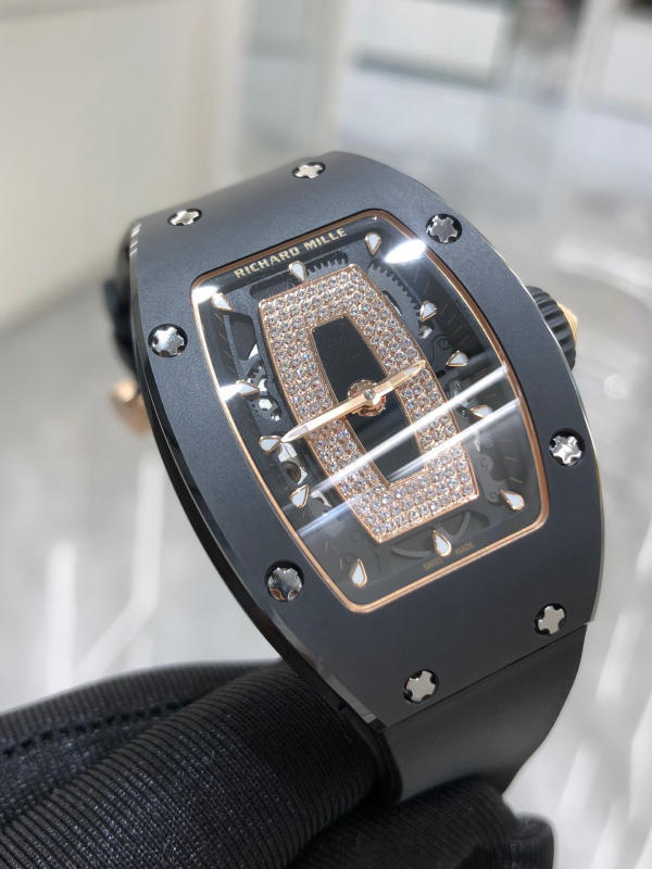 Đồng hồ Richard Mille Diamond đen mặt đen siêu cấp 1:1