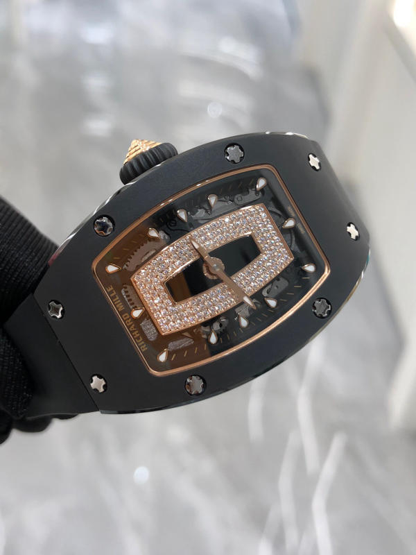 Đồng hồ Richard Mille Diamond đen mặt đen siêu cấp 1:1