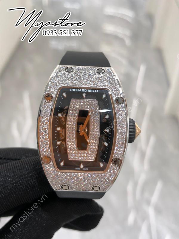 Đồng hồ Richard Mille Diamond đen mặt đên siêu cấp 1:1