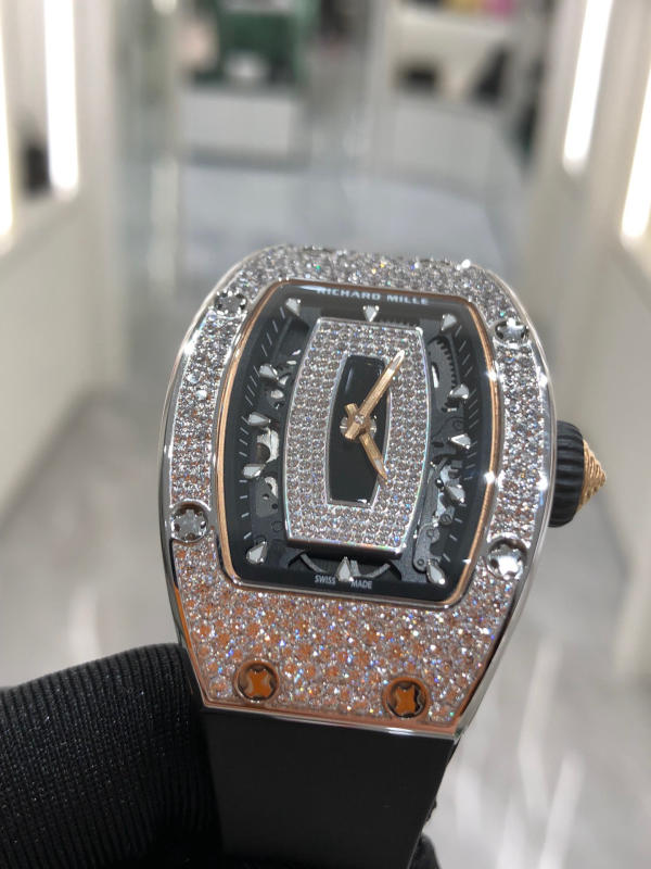 Đồng hồ Richard Mille Diamond đen mặt đên siêu cấp 1:1