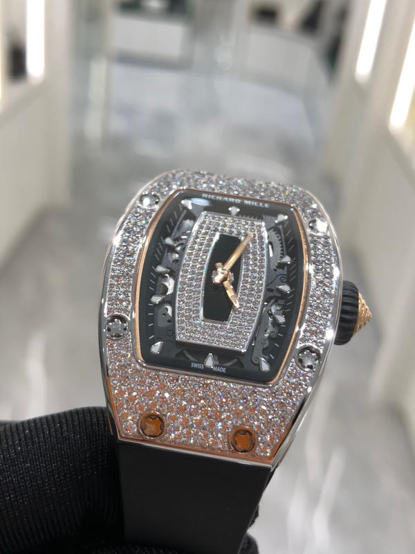 Đồng hồ Richard Mille Diamond đen mặt đên siêu cấp 1:1