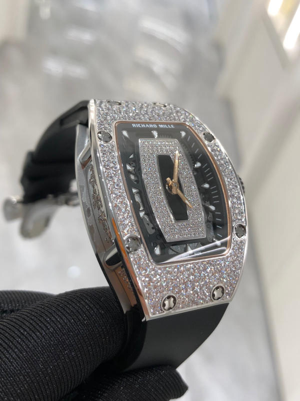 Đồng hồ Richard Mille Diamond đen mặt đên siêu cấp 1:1