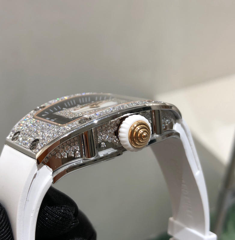 Đồng hồ Richard Mille Diamond trắng mặt trắng siêu cấp 1:1