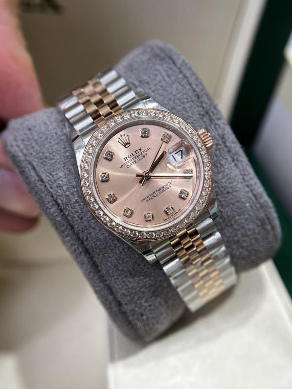 Đồng hồ RoLex EW 31mm hồng kim cương siêu cấp 1:1