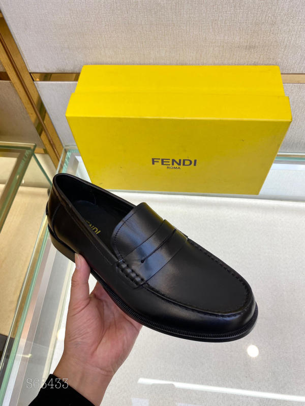 Giày nam công sở nam Fendi đen trơn siêu cấp 1:1