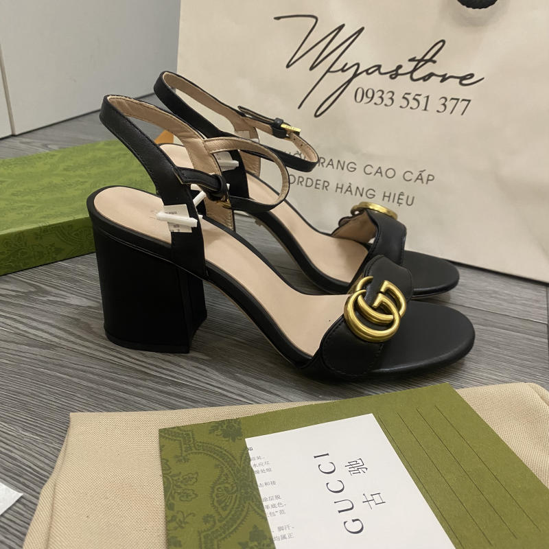 Giày sandal Gucci BUCKLE LEATHER HEEL siêu cấp về trả khách