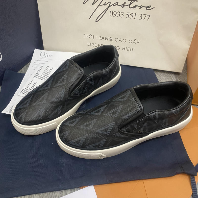 Giày slip on Dior nam họa tiết CD siêu cấp về trả khách