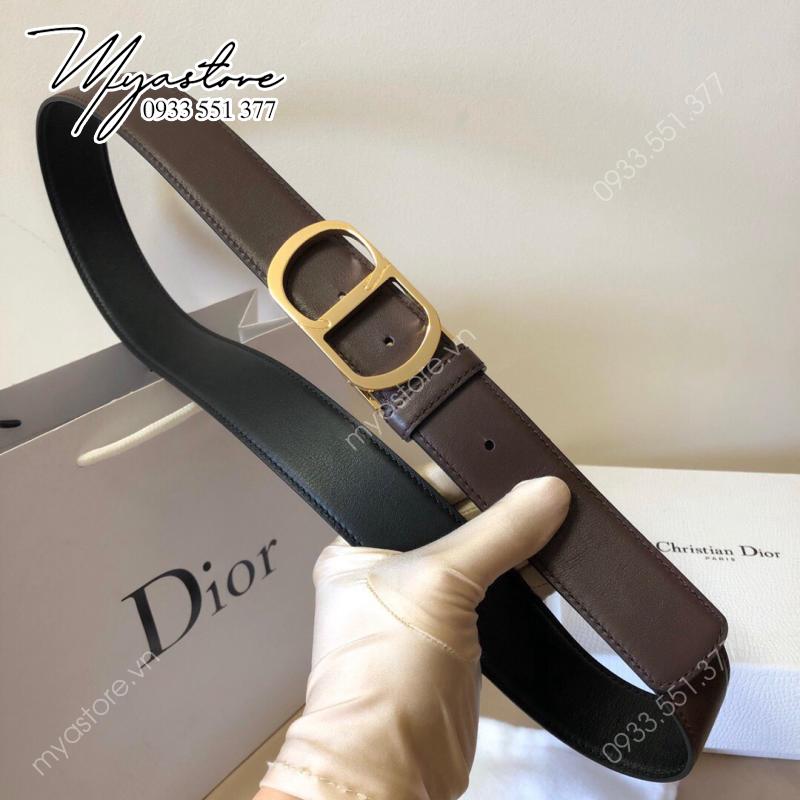 Thắt lưng nam Dior bản 3,5cm màu nâu