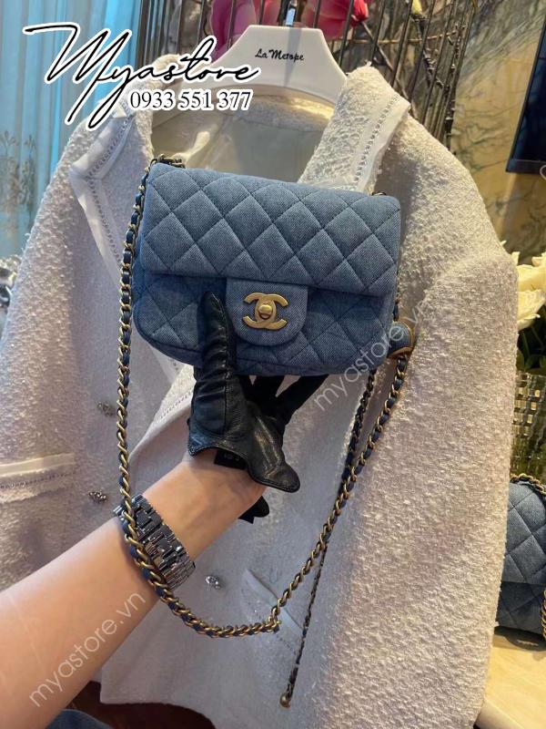 Túi Chanel mới 22c denim vuông siêu cấp