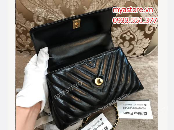 Túi chanel nữ màu đen size 23cm trả khách