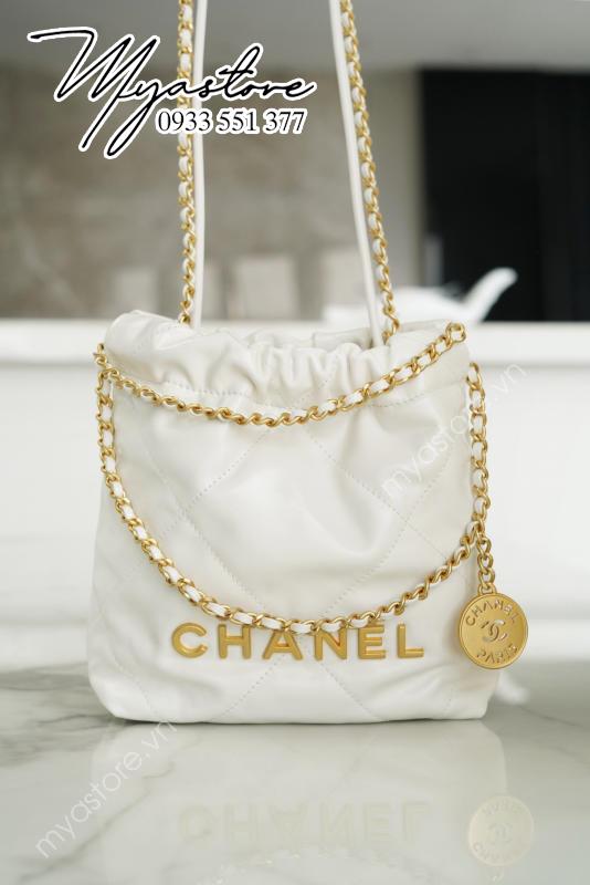 Túi xách Chanel mini 23S màu trắng siêu cấp 1:1 