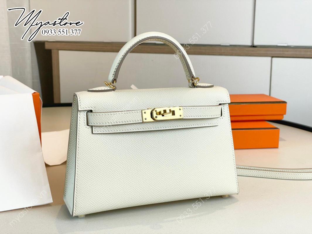 Túi xách Hermes Kelly mini màu trắng siêu cấp 1:1