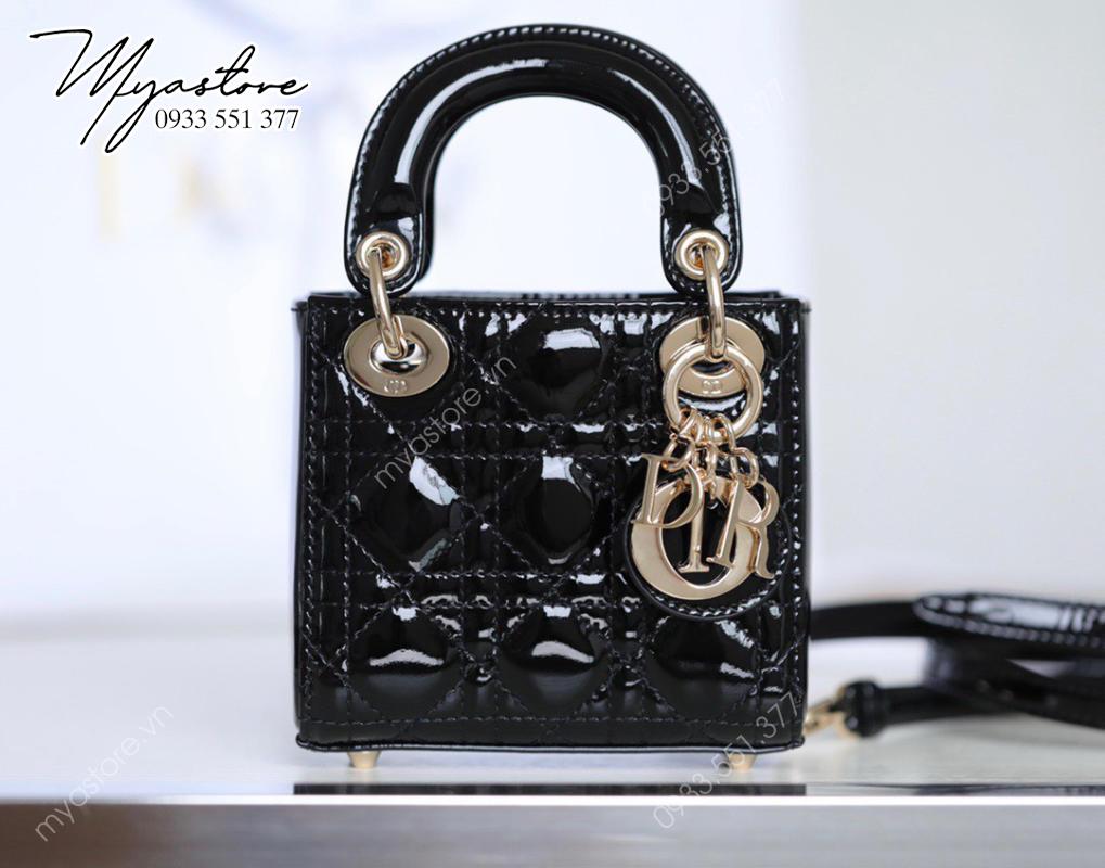 Túi xách Lady Dior Super Mini đen siêu câp 1:1