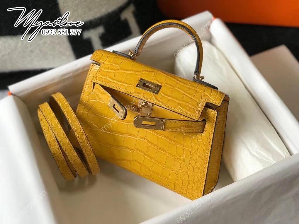 Túi xách nữ Hermes 𝑴𝒊𝒏𝒊 𝑲𝒆𝒍𝒍𝒚 𝑪𝒐𝒑𝒚 𝑪𝒓𝒐𝒄𝒐𝒅𝒊𝒍𝒆 may tay 50%