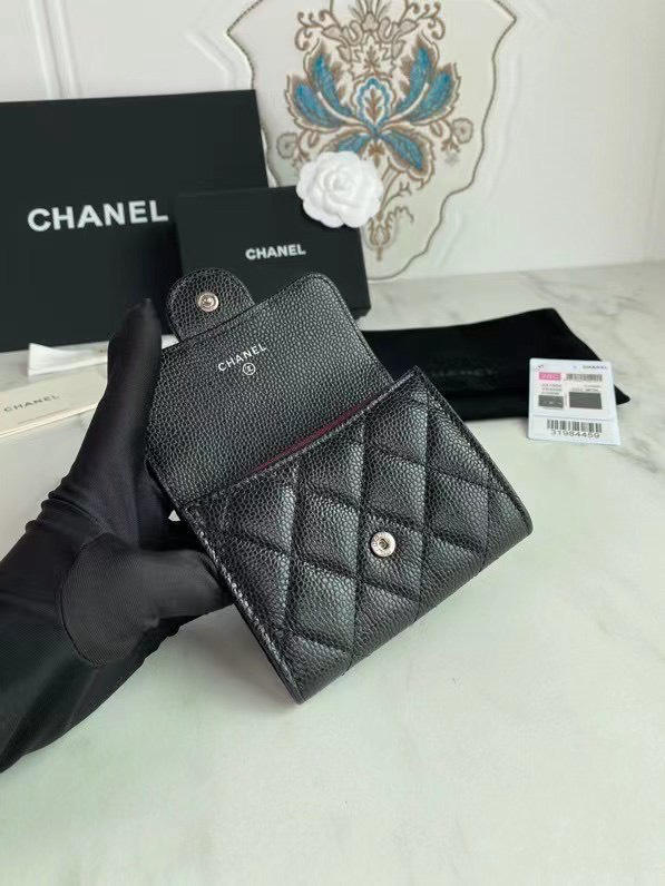 Ví cầm tay Chanel CLASSIC WALLET SHORT đen siêu cấp 1:1