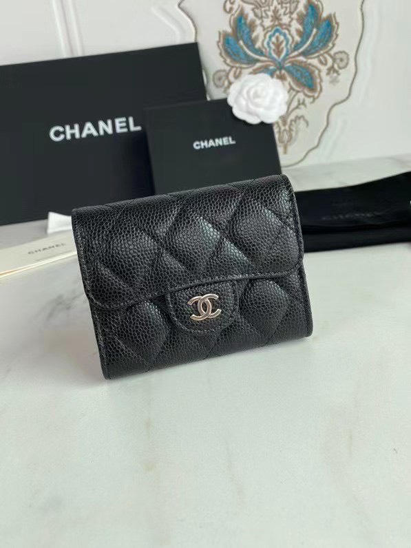 Ví cầm tay Chanel CLASSIC WALLET SHORT đen siêu cấp 1:1