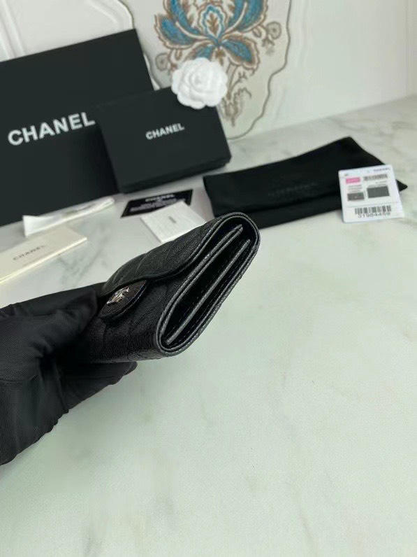 Ví cầm tay Chanel CLASSIC WALLET SHORT đen siêu cấp 1:1