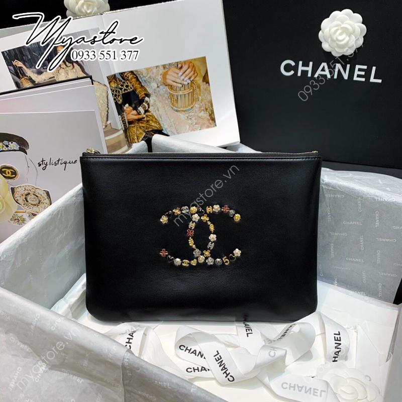 Ví Clutch Batch spot Chanel siêu cấp màu đen size 28cm